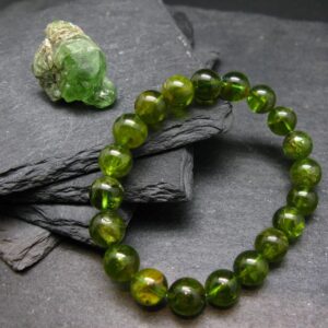 Peridot Genuine Bracelet ~ 7 Inches ~ 9mm Round Beads Peridot Genuine Bracelet ~ 7 Inches ~ 9mm Round Beads