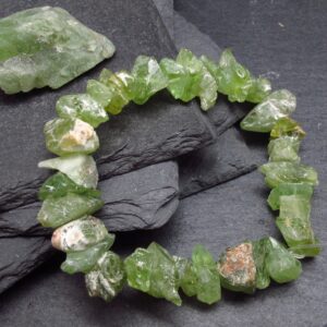 Peridot Genuine Bracelet ~ 7 Inches ~ 12mm Crystal Beads Peridot Genuine Bracelet ~ 7 Inches ~ 12mm Crystal Beads