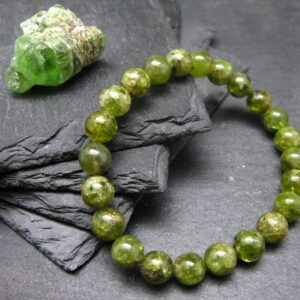 Peridot Genuine Bracelet ~ 7 Inches ~ 8mm Round Beads Peridot Genuine Bracelet ~ 7 Inches ~ 8mm Round Beads