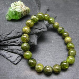 Peridot Genuine Bracelet ~ 7 Inches ~ 9mm Round Beads Peridot Genuine Bracelet ~ 7 Inches ~ 9mm Round Beads