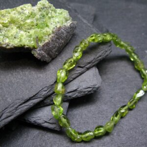 Peridot Genuine Bracelet ~ 7 Inches ~ 7mm Tumbled Beads Peridot Genuine Bracelet ~ 7 Inches ~ 7mm Tumbled Beads