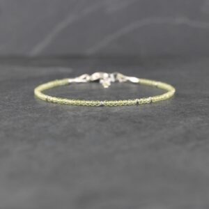 Peridot Bracelet In Sterling Silver, Gold Or Rose Gold Filled, Dainty Natural Gemstone Jewellery Peridot Bracelet In Sterling Silver, Gold Or Rose Gold Filled, Dainty Natural Gemstone Jewellery