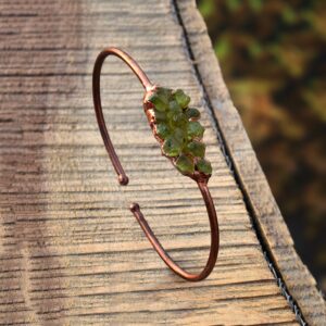 Handmade Peridot Cuff Bangle Peridot Bracelet Peridot Gemstone Jewelry Open Bangle Gift For Her