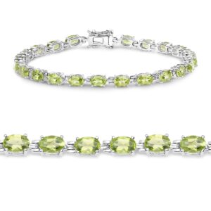 Peridot Bracelet, Natural Peridot Oval Tennis Bracelet In .925 Sterling Silver, August Birthstone Bracelet, Gifts For Her, Green Gemstone Peridot Bracelet, Natural Peridot Oval Tennis Bracelet In .925 Sterling Silver, August Birthstone Bracelet, Gifts For Her, Green Gemstone