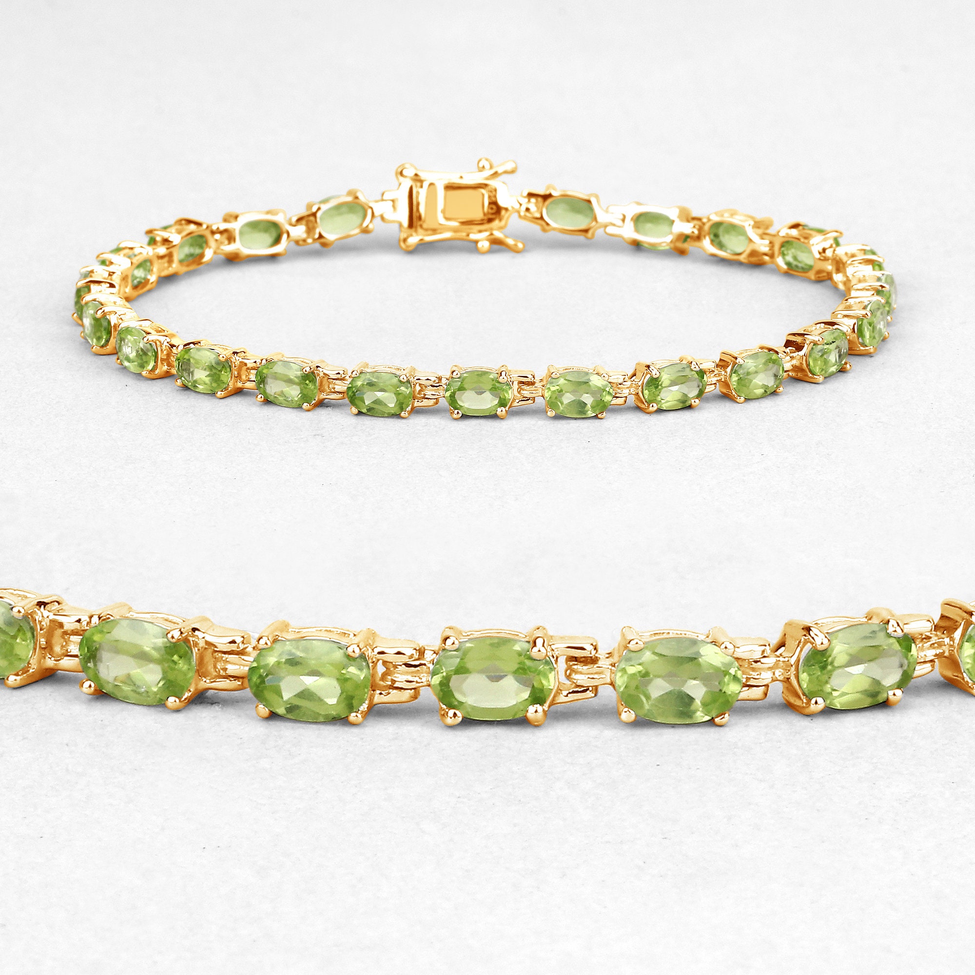 Peridot Bracelet, Natural Peridot Oval Tennis Bracelet In .925 Sterling Silver, August Birthstone Gold Plated Bracelet, Gifts For Her Peridot Bracelet, Natural Peridot Oval Tennis Bracelet In .925 Sterling Silver, August Birthstone Gold Plated Bracelet, Gifts For Her