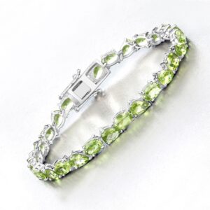 Peridot Bracelet, Real Peridot Multi-cut Gemstones Tennis Bracelet In 925 Sterling Silver, August Birthstone Jewelry, Gift For Her Peridot Bracelet, Real Peridot Multi-cut Gemstones Tennis Bracelet In 925 Sterling Silver, August Birthstone Jewelry, Gift For Her