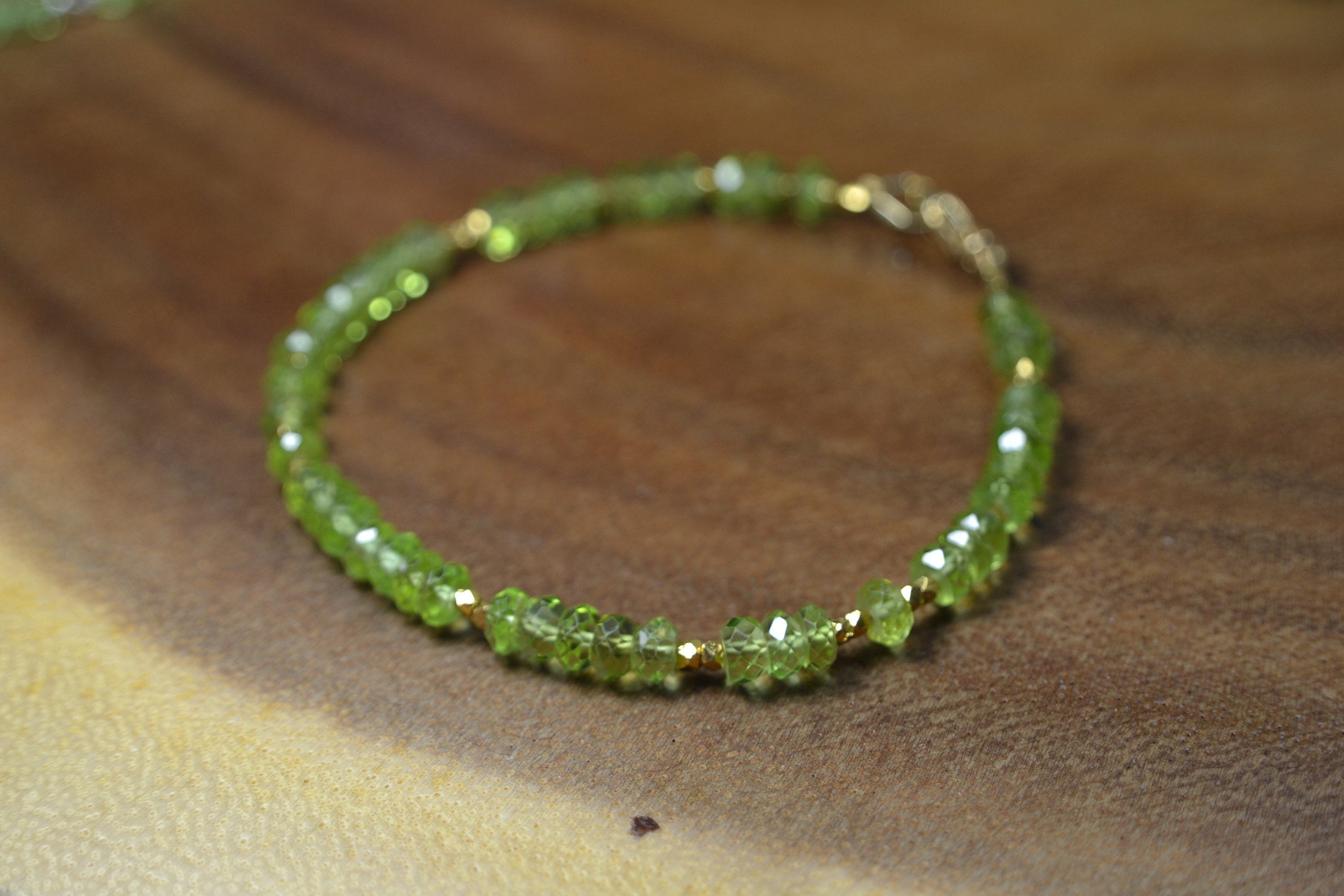 Peridot Stacking Bracelet In Sterling Silver, 14k Gold Fill // August Birthstone // 16th Anniversary Gift // Birthstone Bracelet // Layering