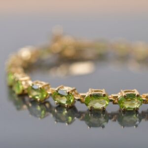 Vintage Peridot Tennis Bracelet: 14K Gold Overlay, Sterling Silver Bridal Jewelry Vintage Peridot Tennis Bracelet: 14K Gold Overlay, Sterling Silver Bridal Jewelry