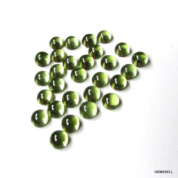 10 Aa Quality Green Peridot Cabochons: Round Gemstones (2-4mm) 10 Aa Quality Green Peridot Cabochons: Round Gemstones (2-4mm)