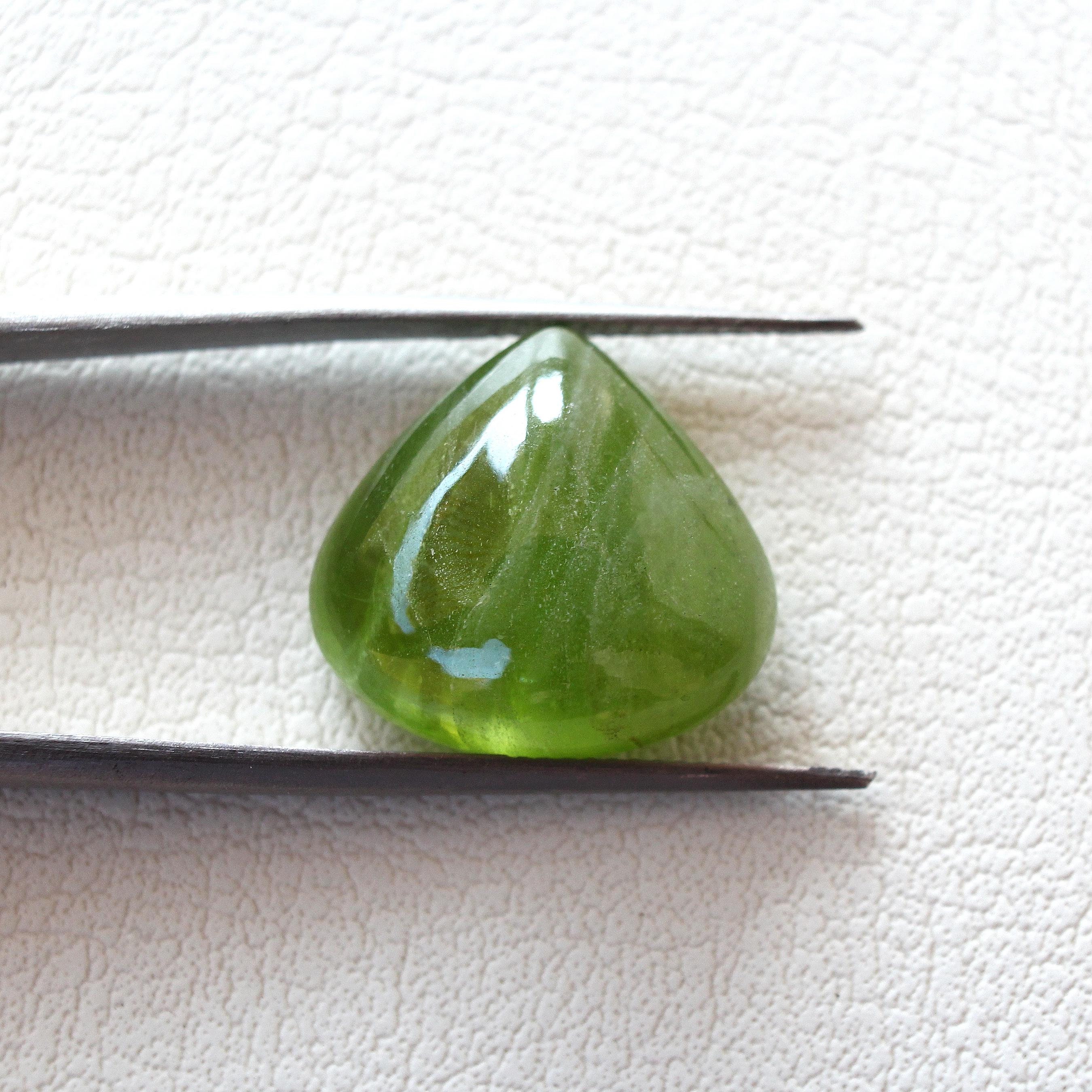 15ct Loose Peridot Gemstone From Pakistan - Pear Cabochon Cut 15ct Loose Peridot Gemstone From Pakistan - Pear Cabochon Cut