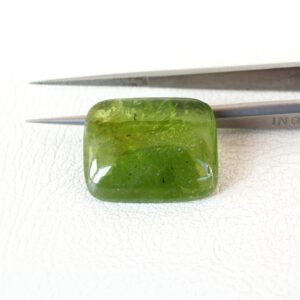 Natural Peridot Cushion Cabochon Loose Gemstone from Pakistan Mines, 21.19ct Natural Peridot Cushion Cabochon Loose Gemstone from Pakistan Mines, 21.19ct
