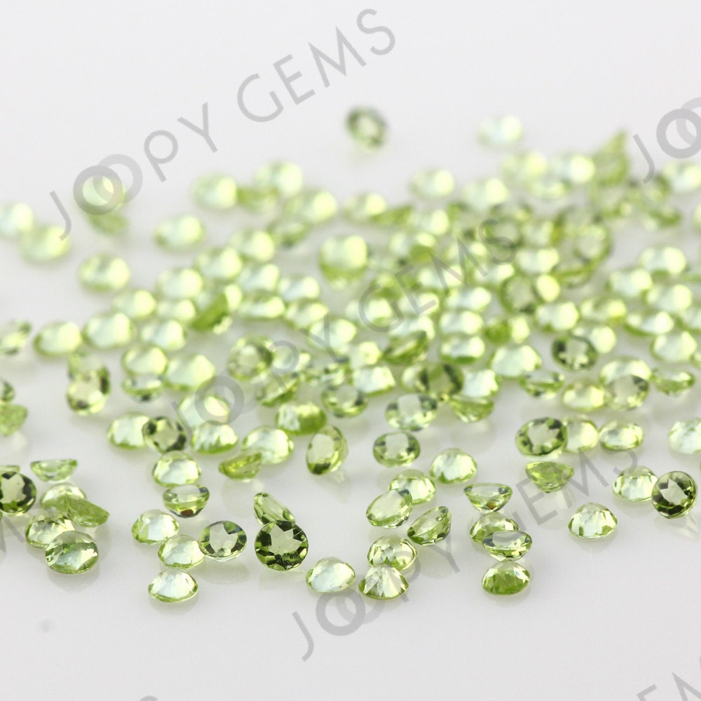 Peridot Rose Cut Cabochon 2mm Round - Per Stone Peridot Rose Cut Cabochon 2mm Round - Per Stone