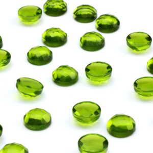 Transparent Peridot Cabochon,faceted Round Peridot,august Gemstone,birthstone Cabochons,semiprecious Cabochon,green Cabochon - Aa Quality