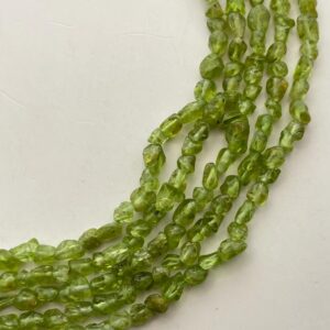 4-6mm Peridot Gemstone Nugget Beads. 15” Strands Of Small Peridot Gemstone Nuggets, Approximately 83-84 Per Strand.