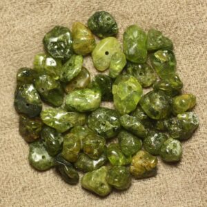 5pc - Perles Pierre Peridot Grosses Rocailles Chips 7-14mm Vert - 8741140008273