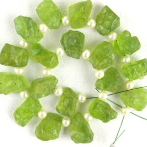 AAA Peridot Rough Gemstone: Summer Jewelry Stone (19 Pieces)