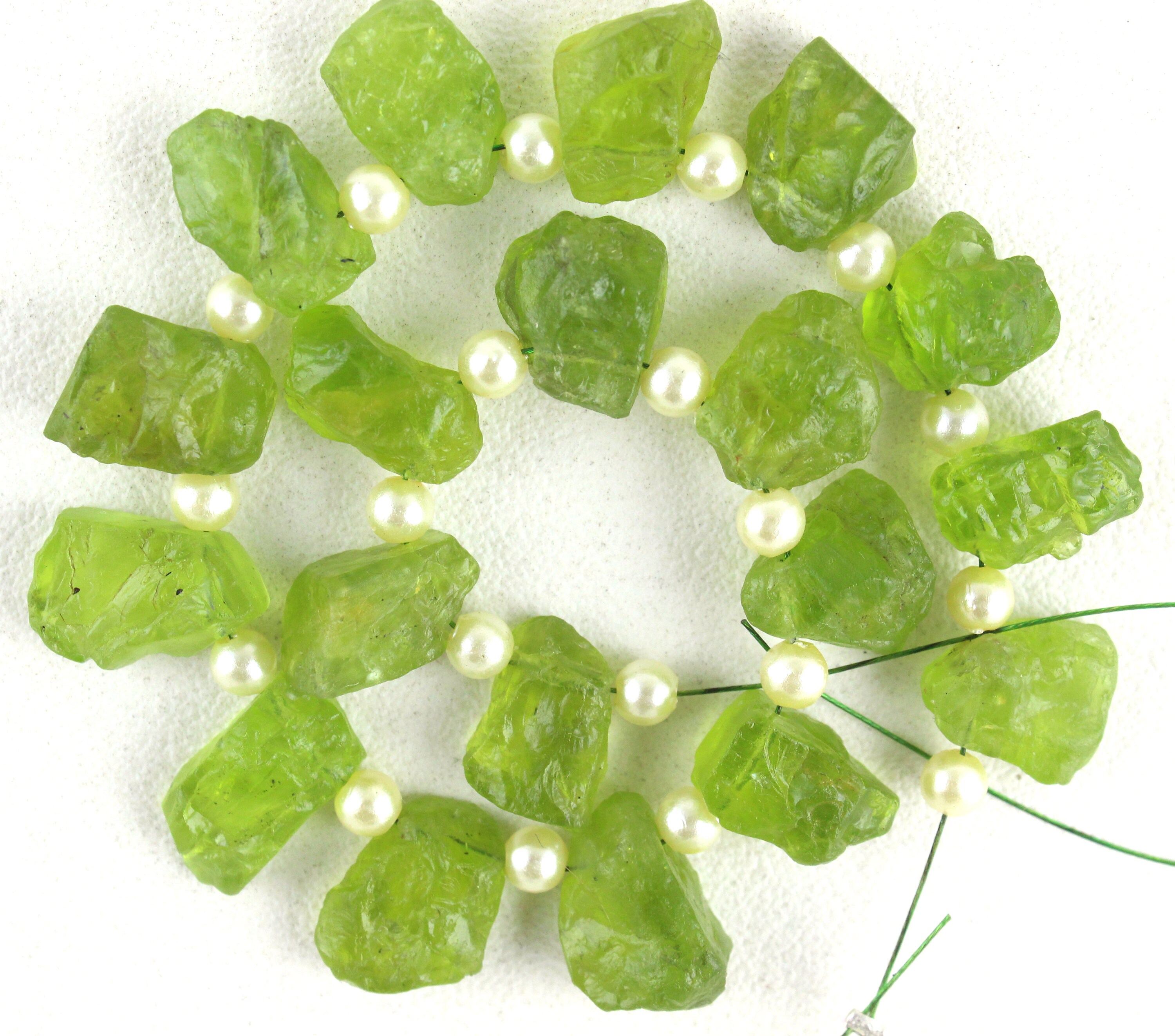 Aaa Peridot Rough Gemstone: Summer Jewelry Stone (19 Pieces)