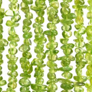 Genuine Natural Peridot Gemstone Beads 2-4MM Green Pebble Chips AAA Quality Loose Beads (108380)