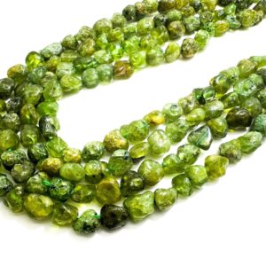 Green Peridot Beads, Natural Peridot Polished Nugget Pebble Round Barrel Gemstone Beads - Pg318