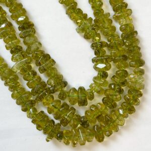 Natural Peridot (10-16)x(5-7)x(6-8)mm Nugget Gemstone Beads  - 15.5 inch strand