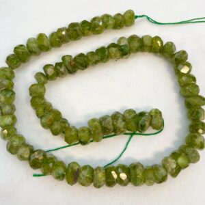 Natural Peridot (9-12)x(5-6)mm Faceted Nugget Gemstone Beads -- 15.5 inch strand