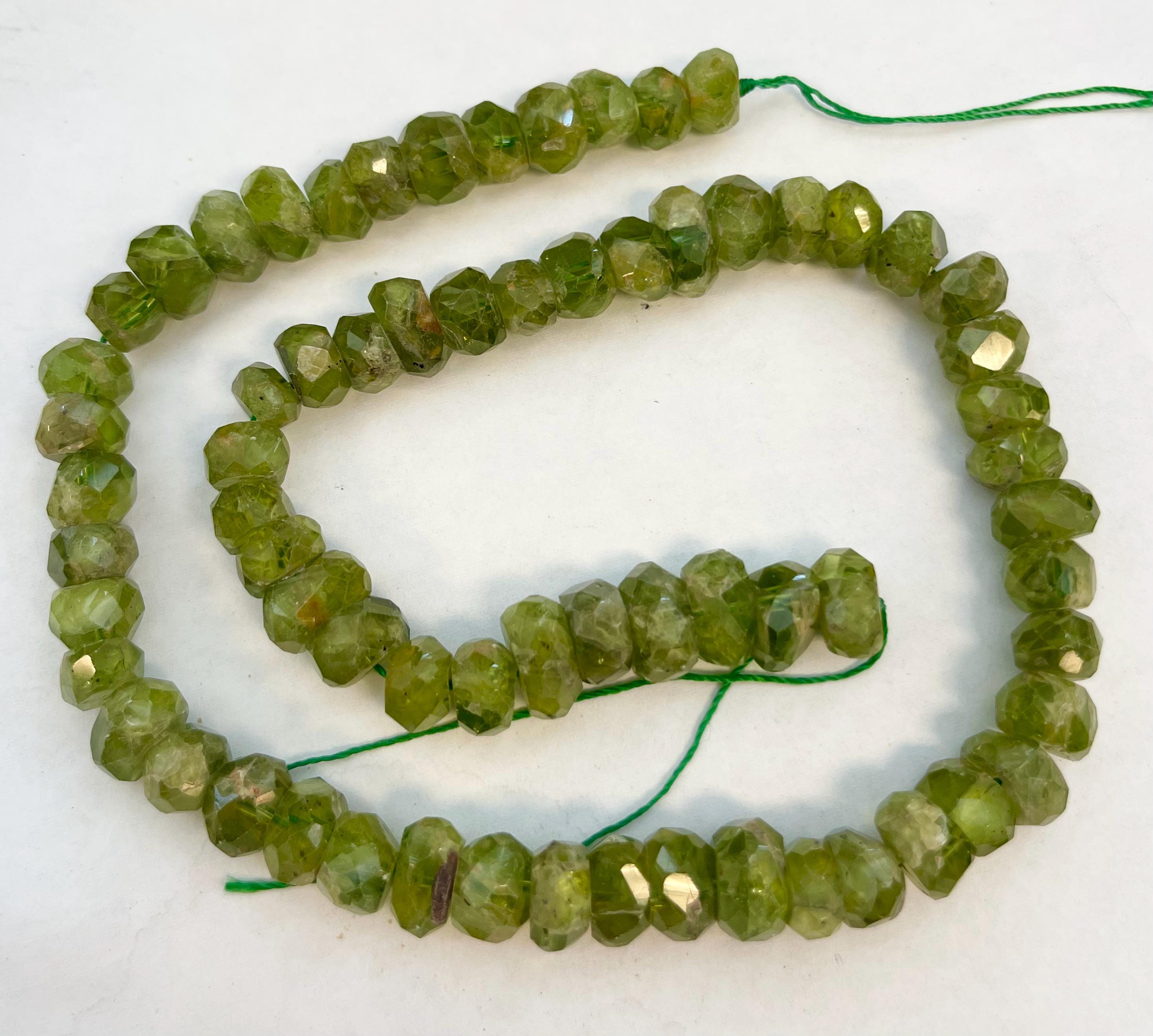Natural Peridot (9-12)x(5-6)mm Faceted Nugget Gemstone Beads -- 15.5 Inch Strand