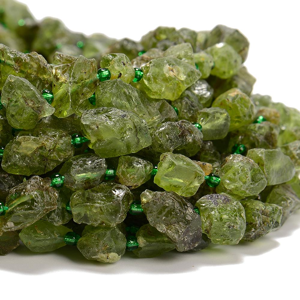 Natural Rough Peridot Gemstone Grade Aaa Nugget 10-12mm Loose Beads (d602)