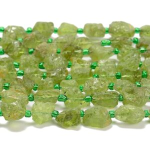 Natural Rough Peridot Gemstone Grade AAA Nugget 8-10MM Loose Beads BULK LOT 1,2,6,12 and 50 (D602)
