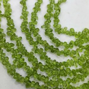 Natural Peridot Smooth Nuggets/Drops Gemstone Beads, Side Drilled Uneven Peridot 3-4 mm Approx 13 Inches Beads An Amazing Item For Jewelry