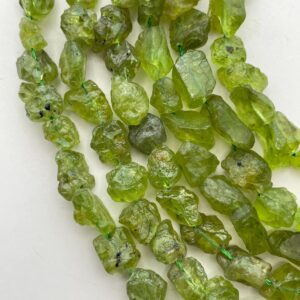 Raw Free Form Peridot Gemstone Beads. 8” Or 16” Strand Of 6-8mm To Rough Nugget Peridot Beads.