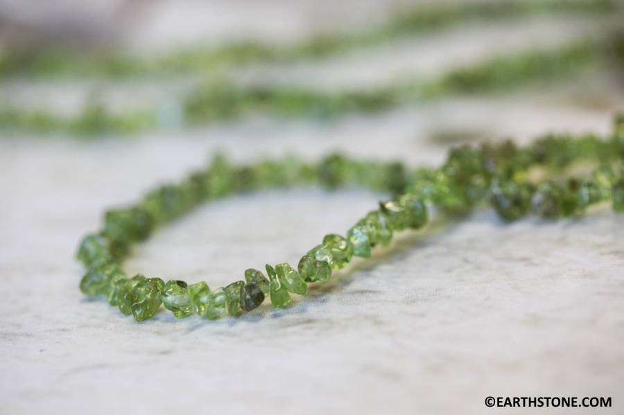 S/ Peridot 5mm Chips Beads 35" Strand Size Varies Natural Green Gemstone Beads For Jewelry Making