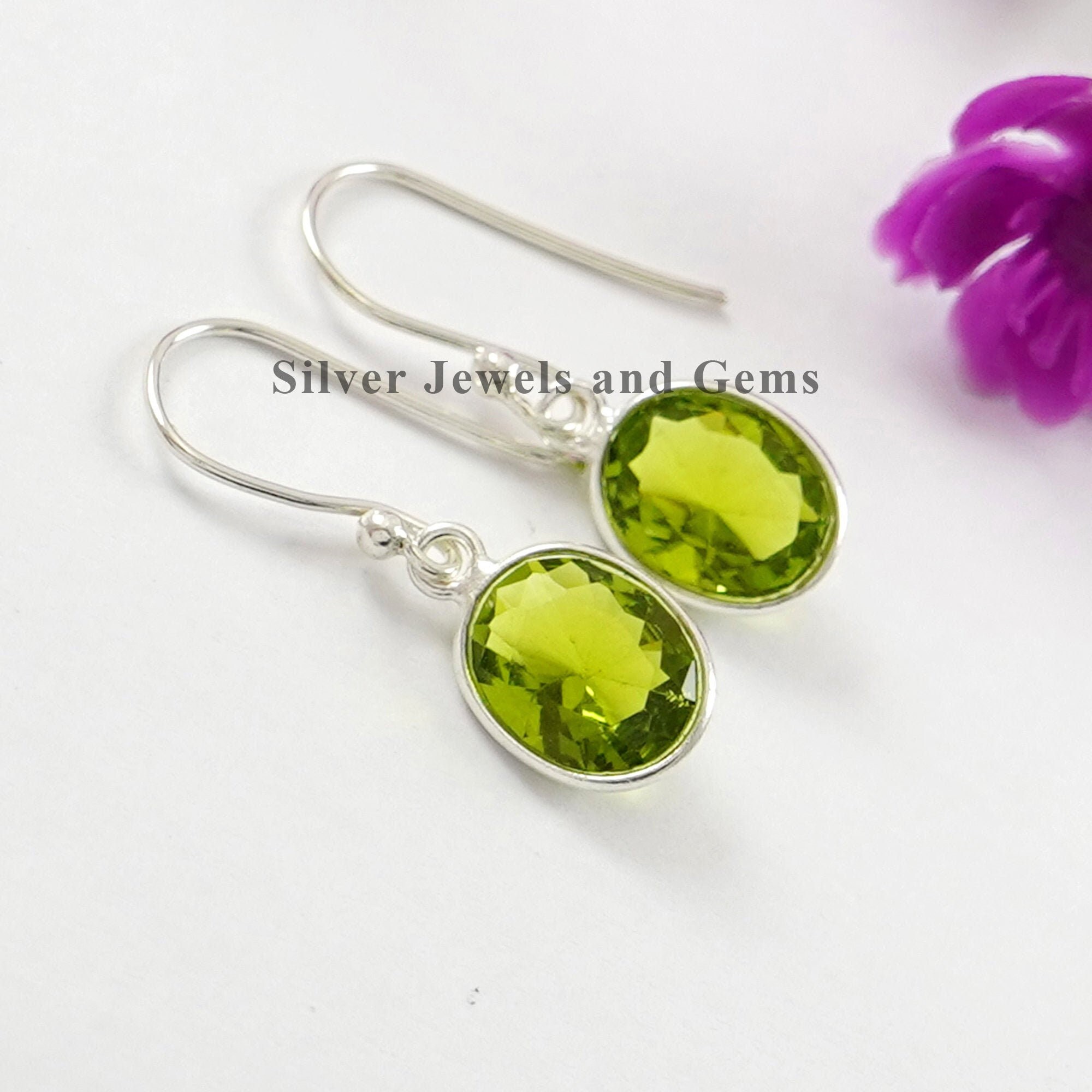 Peridot Earrings, Bezel Earring, 925 Sterling Silver Handmade Earrings, Oval Peridot Earrings, Gift For Her, Light Weight Earrings Peridot Earrings, Bezel Earring, 925 Sterling Silver Handmade Earrings, Oval Peridot Earrings, Gift For Her, Light Weight Earrings