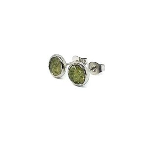 Green Peridot 6mm Stone Hypoallergenic Stainless Steel Stud Earrings Green Peridot 6mm Stone Hypoallergenic Stainless Steel Stud Earrings