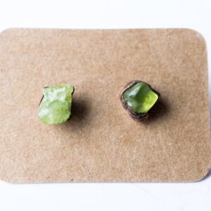 Green Peridot Studs | Raw Peridot Earrings | Copper & Peridot Earrings | Electroformed Jewelry | Organic Stone Jewelry Green Peridot Studs | Raw Peridot Earrings | Copper & Peridot Earrings | Electroformed Jewelry | Organic Stone Jewelry