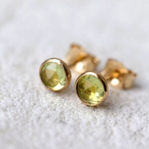 Peridot Stud Earrings, Tiny Green Earrings, August Birthstone Gift, Elegant Everyday Jewellery Peridot Stud Earrings, Tiny Green Earrings, August Birthstone Gift, Elegant Everyday Jewellery