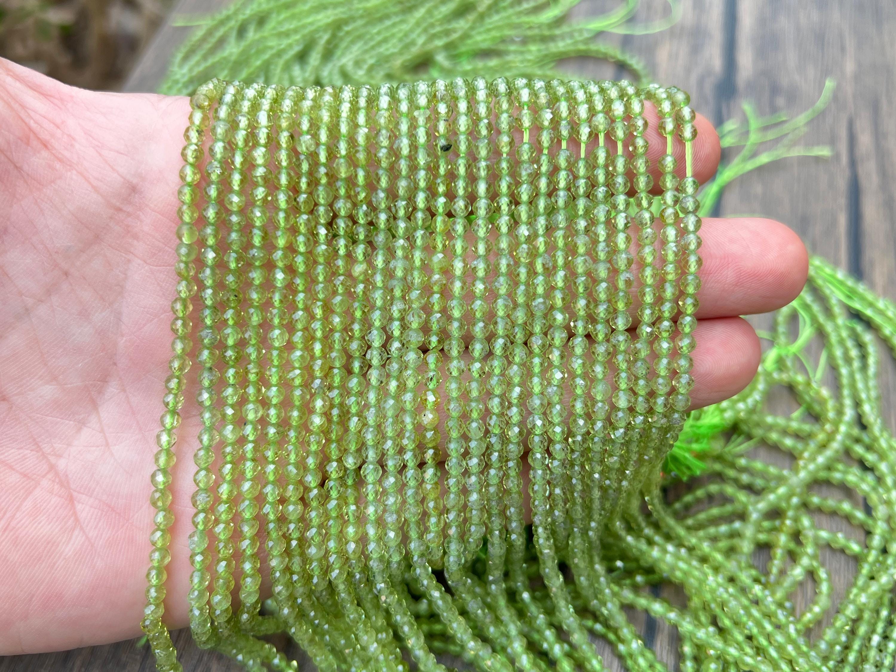 2mm/3mm/4mm Peridot Faceted Beads,natural Faceted Crystal Beads,cut Round Crystal Beads,small Size Gemstone Beads,for Jewelry Making Beads.