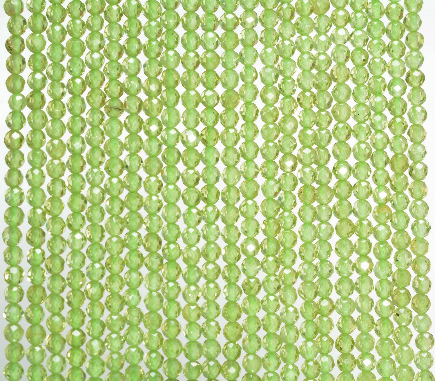 2mm Peridot Gemstone Grade Aaa Micro Faceted Round Loose Beads 15.5 Inch Full Strand (80010182-a194)