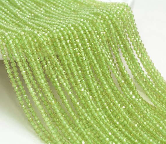 2mm Peridot Gemstone Micro Faceted Round Grade Aaa Beads 15.5inch Bulk Lot 1,6,12,24 And 48 (80010182-a194)