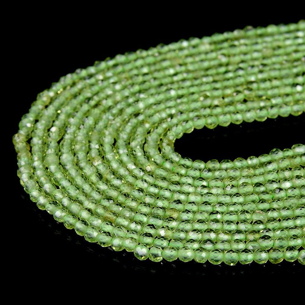 2mm Natural Peridot Gemstone Grade Aaa Micro Faceted Round Loose Beads 16 Inch Full Strand (80008857-p12)