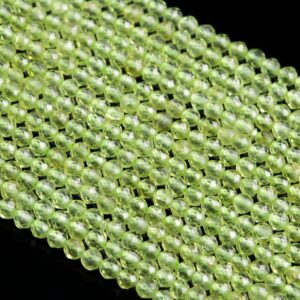 3mm Peridot Beads Grade Aaa Genuine Natural Gemstone Full Strand Faceted Round Loose Beads 15" Bulk Lot Options (107642-2496)