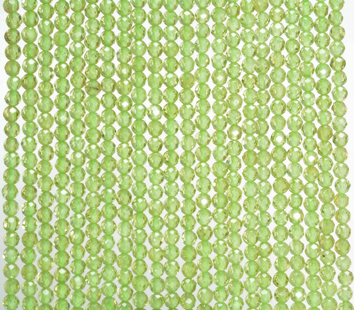 3mm Peridot Gemstone Grade Aaa Micro Faceted Round Loose Beads 15.5 Inch Full Strand (80010181-a194)