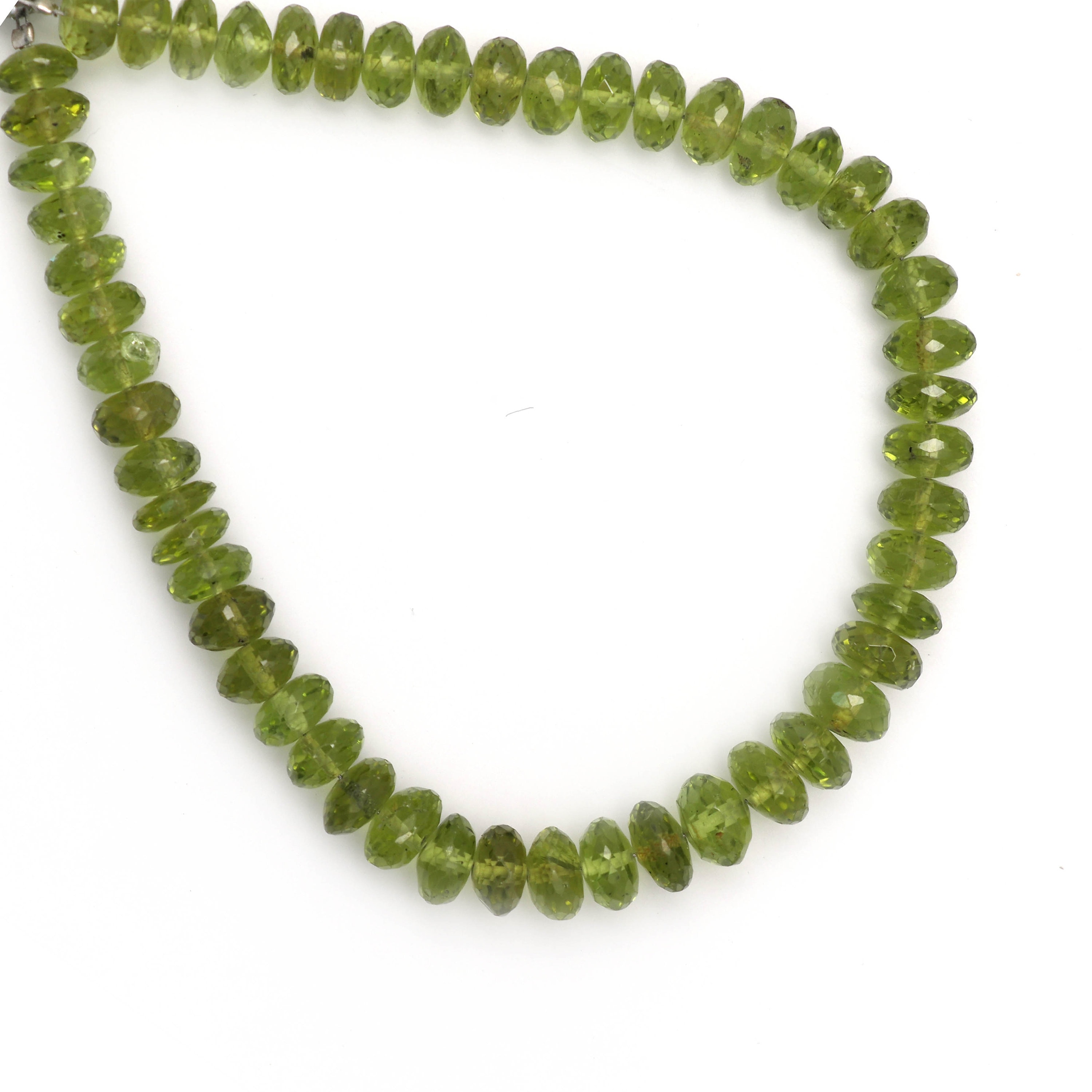 Green Peridot Faceted Rondelle Beads, Natural Top Quality- 6 Mm To 7.5 Mm - Peridot Beads - Gem Quality , 8 Inch, Price Per Strand
