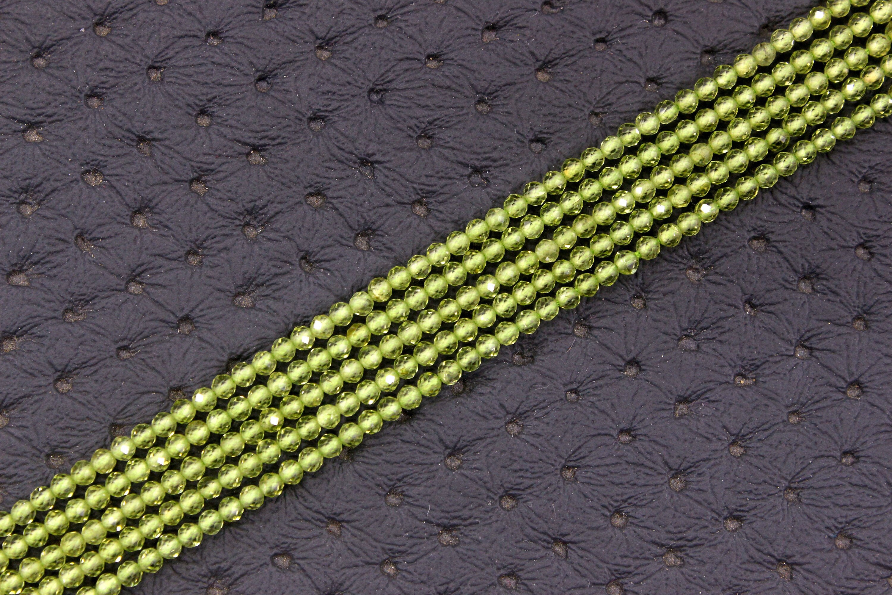 Natural Peridot Gemstone Beads: Faceted Rondelle, 2mm, 13" Strand Natural Peridot Gemstone Beads: Faceted Rondelle, 2mm, 13" Strand