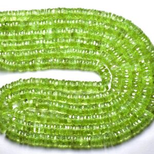 Superb Peridot Tyre Beads - 8 Inches- Natural Beautiful Faceted Peridot Wheel Tyre Beads - Size Is 6.5mm #2176 Superb Peridot Tyre Beads - 8 Inches- Natural Beautiful Faceted Peridot Wheel Tyre Beads - Size Is 6.5mm #2176