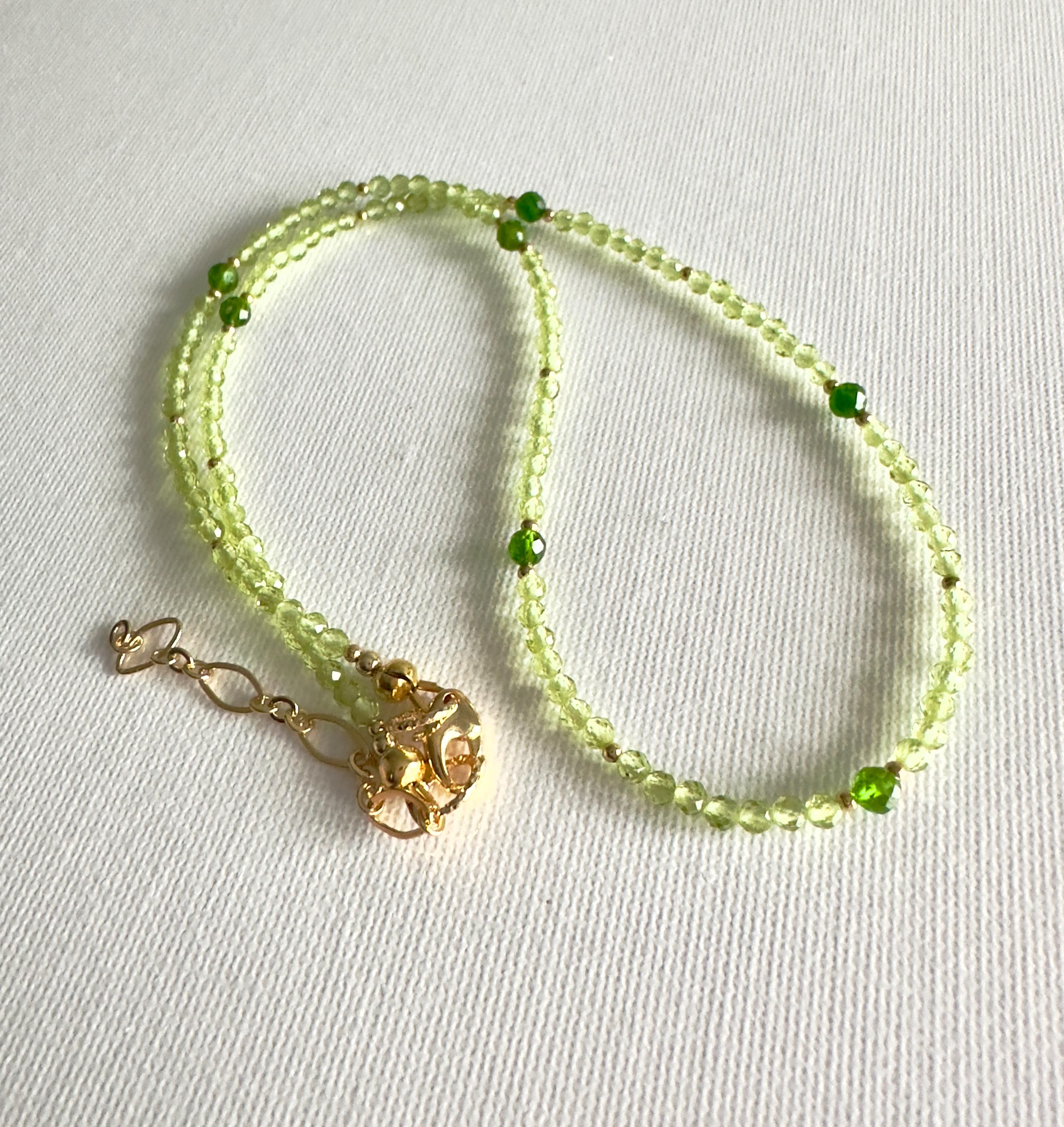 Peridot Necklace, August Birthstone Gift, Green Gemstones Statement Necklace For Women, Everyday Artisan Jewelry