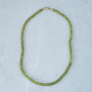 Peridot necklace - beaded peridot necklace - [ENPP1213] natural green gemstone - August birthstone - 16 year anniversary W