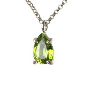 Bridesmaid Gifts Peridot Necklaces · Charm Wedding Necklaces · August Birthstone Necklace Silver · White Gold Peridot Necklace