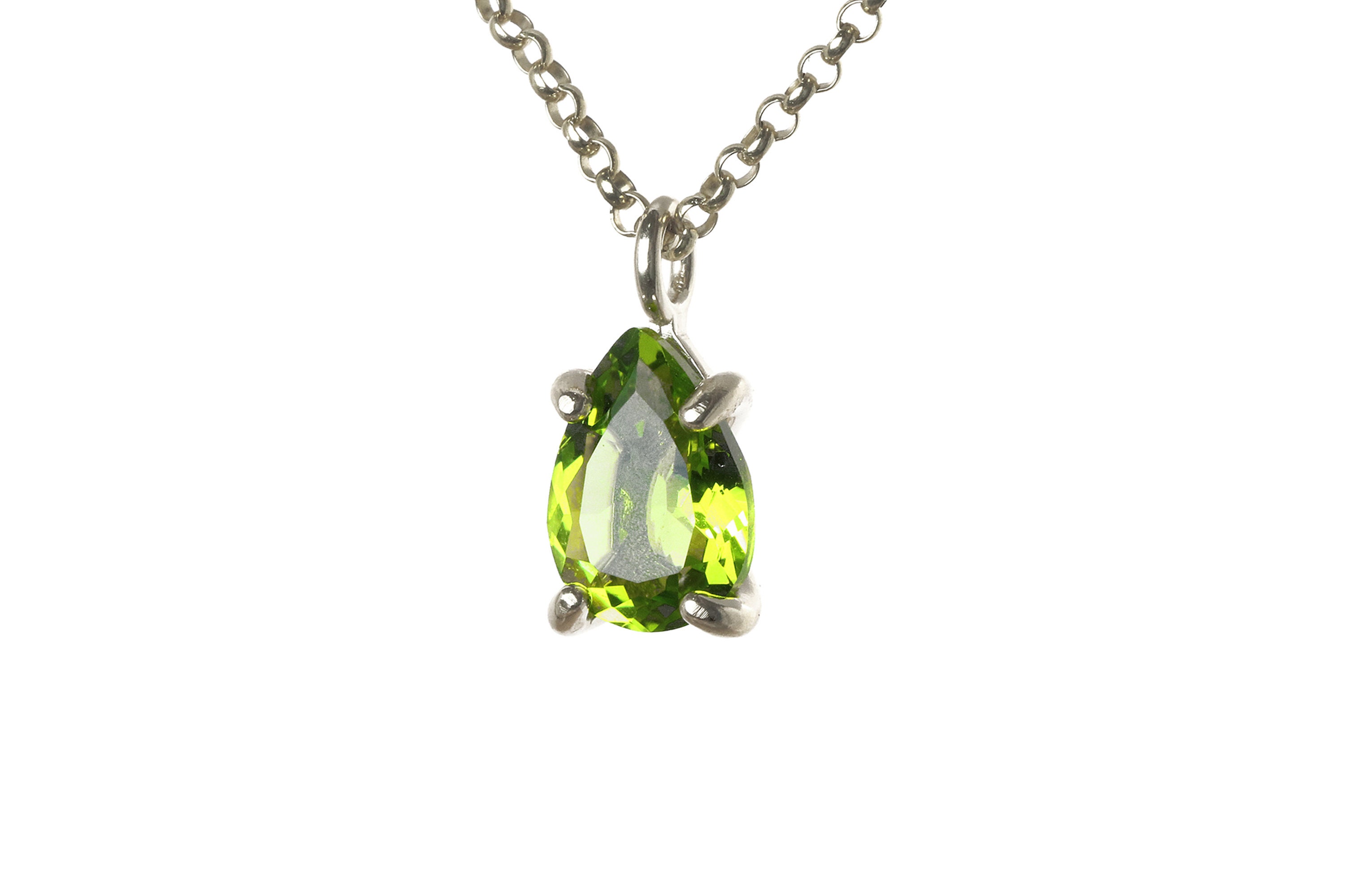 Bridesmaid Gifts Peridot Necklaces · Charm Wedding Necklaces · August Birthstone Necklace Silver · White Gold Peridot Necklace