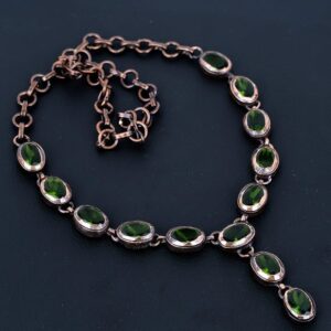 Electroformed Copper Peridot Necklace: Handmade Gemstone Jewelry