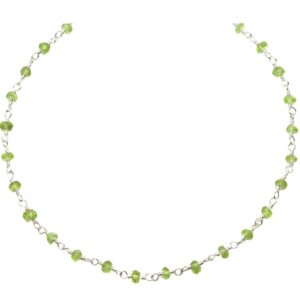 Green Peridot Necklace Natural Faceted Spaced Beaded 14k Gold Fill Or Sterling Silver 18 19 Inch Soft Green Dainty Daily Lightweight Beaded